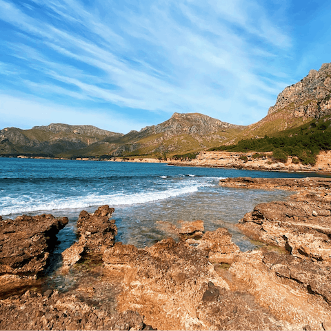 Wander down to the pretty Cala Deiá and enjoy a swim in the clear blue water