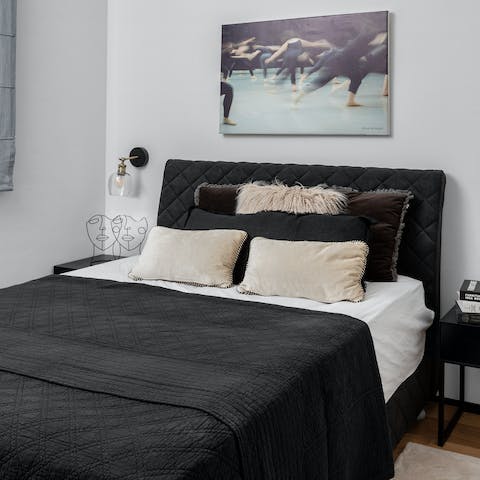 Get a good night's rest in the plush bedroom