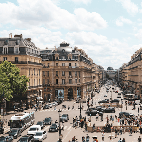 Explore glitzy Opera and its high-end shops