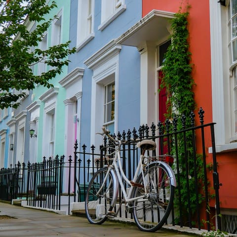 Step outside and wander the vibrant streets of Notting Hill