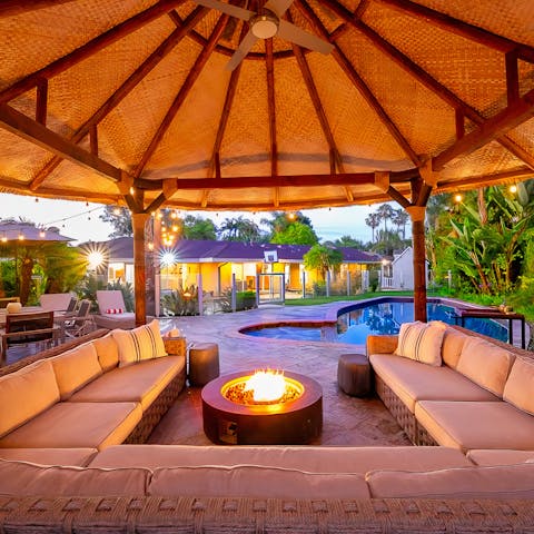 Warm by the fire on cool California evenings