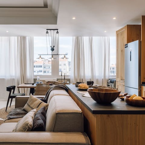 Make yourself at home in cosy living space after sightseeing