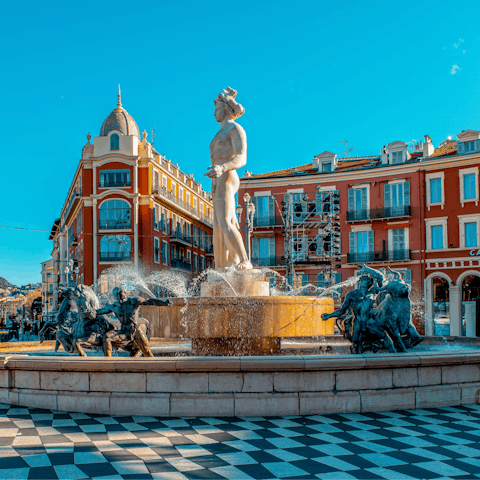 Spend the day exploring Nice, a thirty-minute drive away
