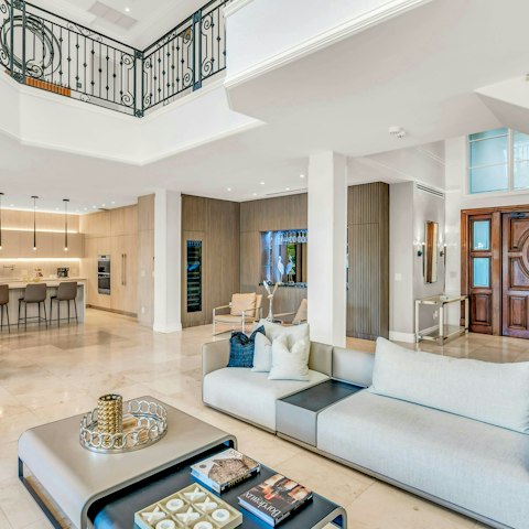Take a break from the sunshine in the stylish living area