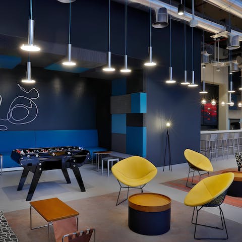 Challenge your friends to some table football in the communal lounge