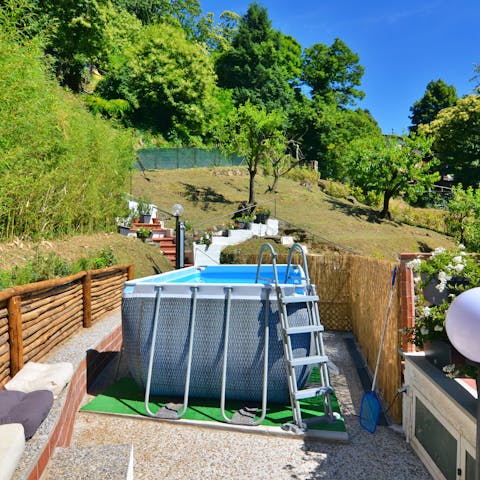 Cool off from the mid-afternoon heat in the swimming pool