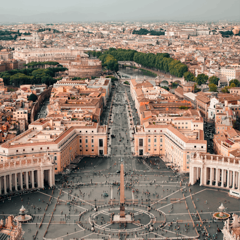 Take in the history of the Vatican museums – you can walk there in a few minutes