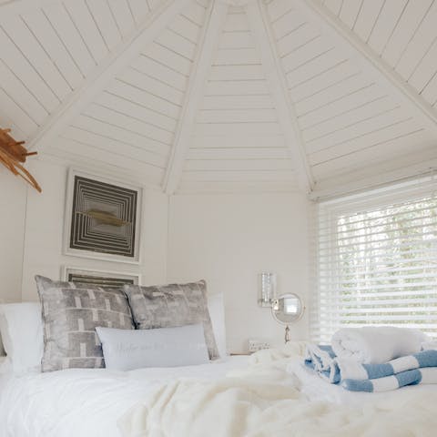 Get some rest in the treehouse-like bedroom
