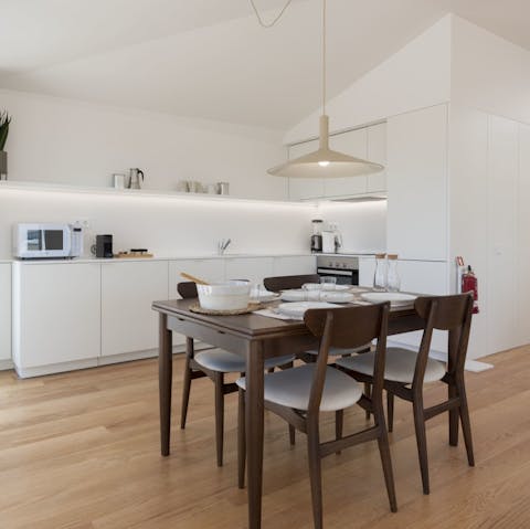 Gather around the table and share beautiful meals as the sun sets