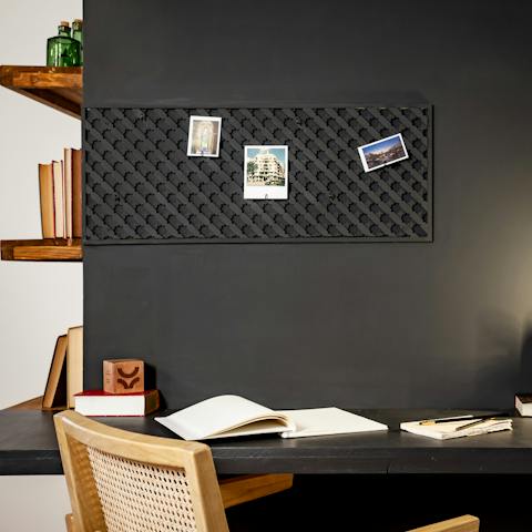 Catch up on work at the handy desk space