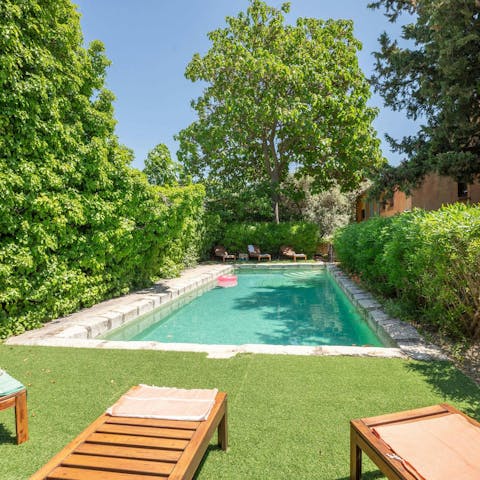 Savour the sunshine from the pretty swimming pool