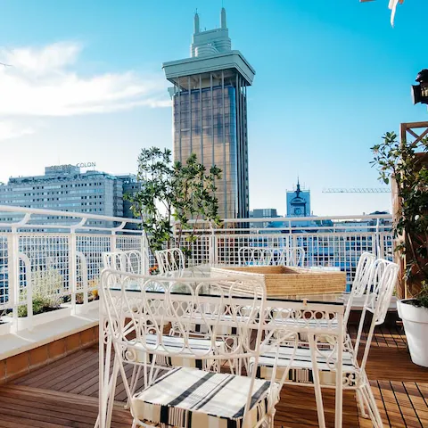 Enjoy a glass of cava on the terrace