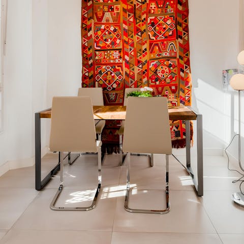 Savour Spanish cuisine at the dining table