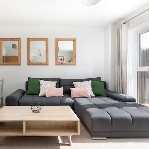 A comfortable sofa bed for any last minute guests