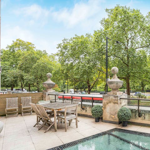 Enjoy morning coffees with a view from the terrace