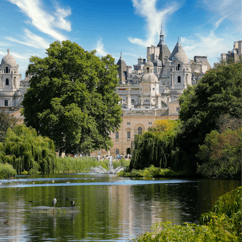 Stroll around picturesque Hyde Park, a five-minute walk away