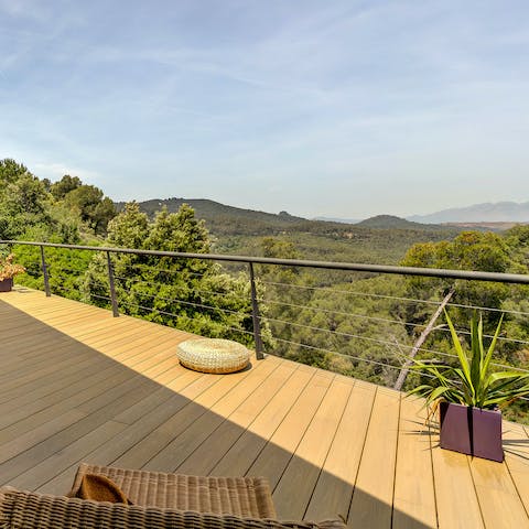 Enjoy a glass of Cava and admire the valley views on the peaceful terrace