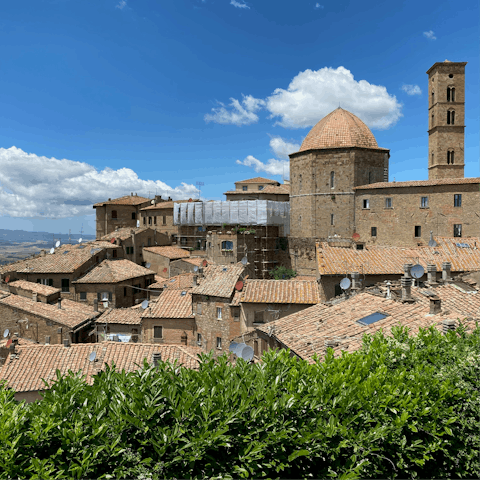 Explore Tuscan gems like Volterra and Siena, within driving distance