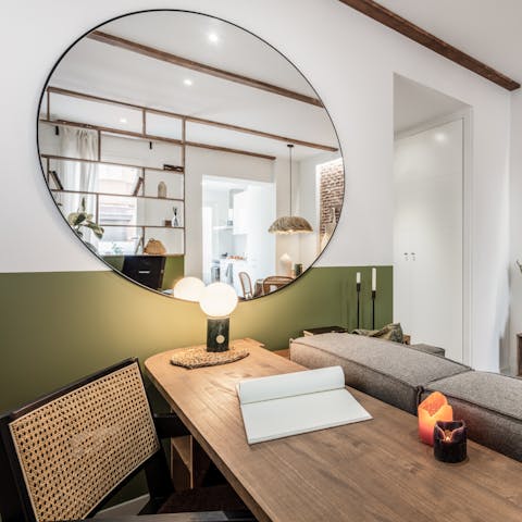 Catch up on the occasional email at this laptop-friendly space