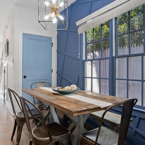 Dine in style at the elegant dining table