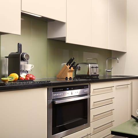 Take advantage of the well equipped kitchen