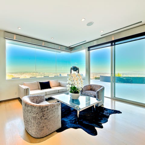Take in the expansive views of the LA basin from inside and out