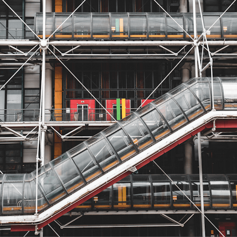 Discover the iconic Pompidou Centre – less than a twenty-minute walk away