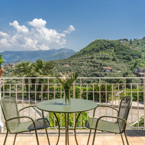 Take in the views of the verdant hillside
