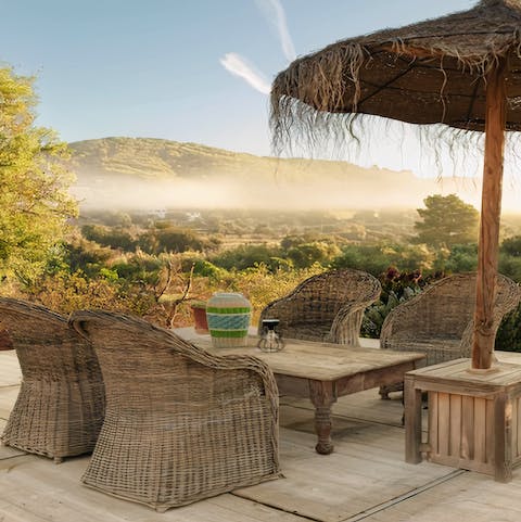 Savour lingering sunset drinks on the terrace