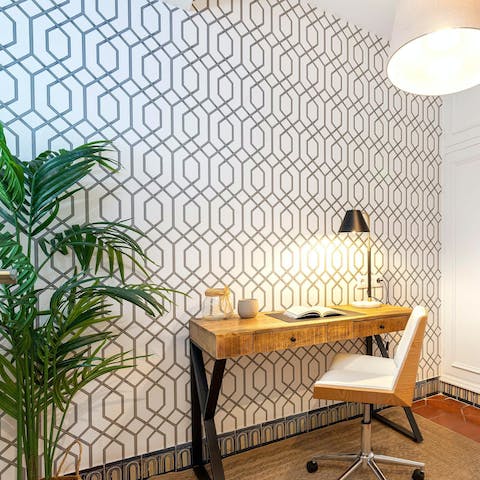 Catch up on a few work emails at this dedicated desk