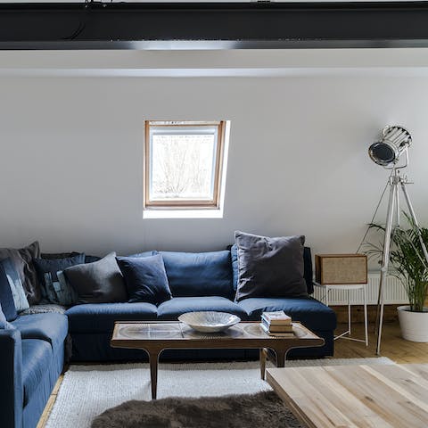 Relax on the corner sofa