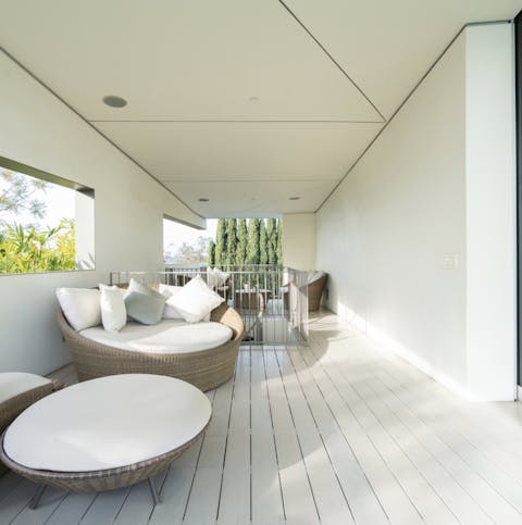 Curl up on the round day beds for lazy mornings