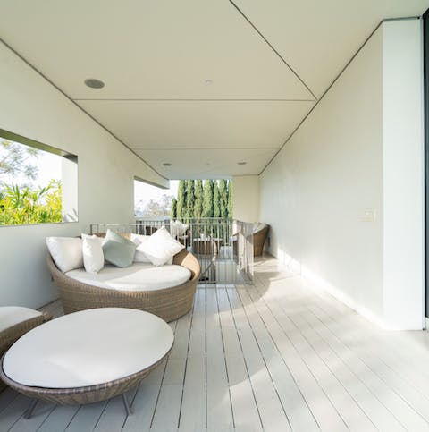 Curl up on the round day beds for lazy mornings