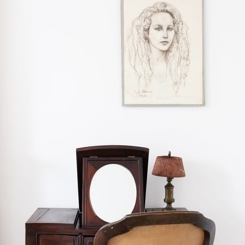 A vintage vanity table