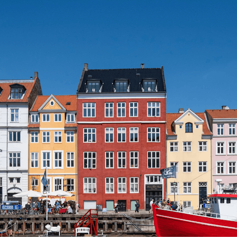 Explore colourful Nyhavn, just five minutes away