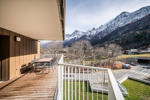 Enjoy the mountain views while unwinding on the balcony