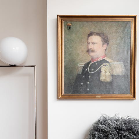 Appreciate the original artwork dotted about the home