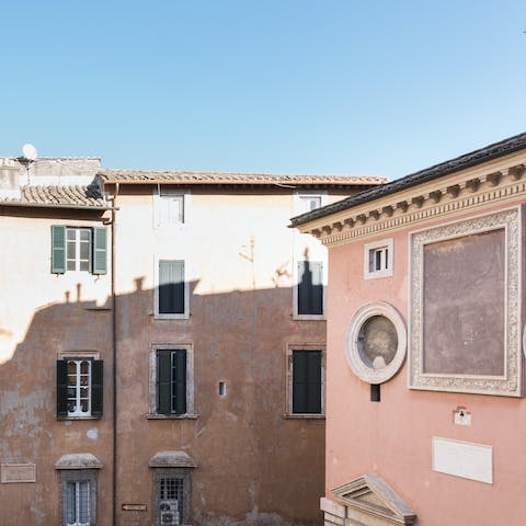 The view onto the square