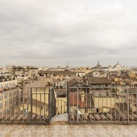 Take in views across the city from its three terraces