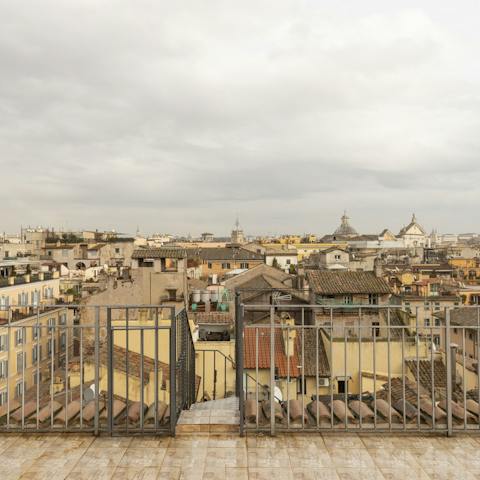 Take in views across the city from its three terraces
