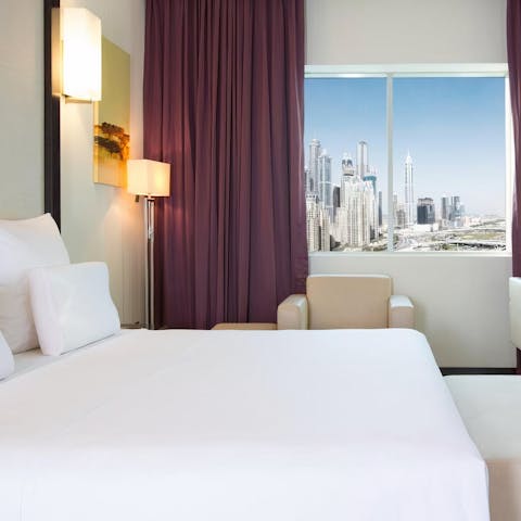 Wake up to incredible city views