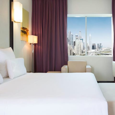 Wake up to incredible city views