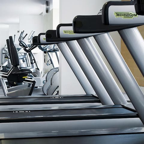 Keep fit in the building's gym