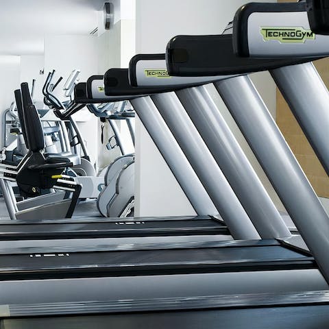 Keep fit in the building's gym