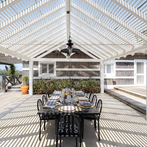 Gather for magical evening meals and drinks on the terrace