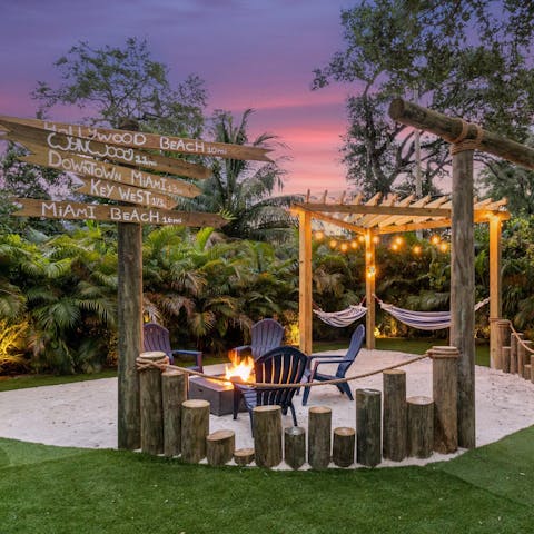 Sip sundowners by the pool or fire pit