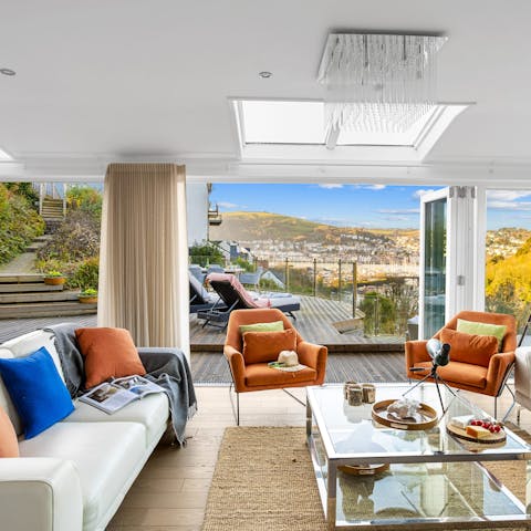 Embrace total relaxation in the living room after a day of exploring