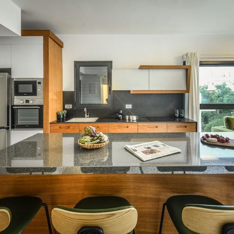 Hatch plans for the day perched at the breakfast bar, there's room for you all
