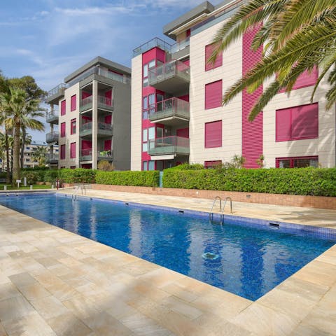 Stay active with a swim under the sun in the communal pool