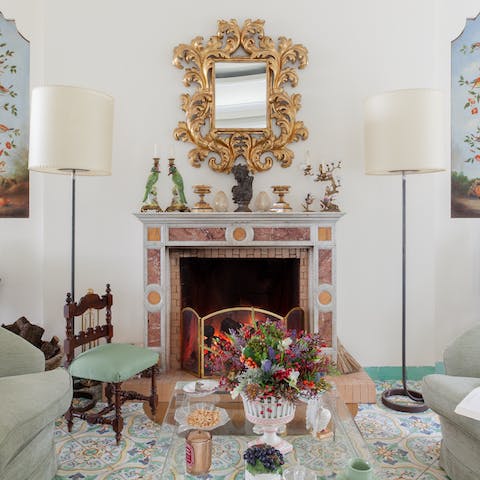 Marvel at the extravagant and ornate interiors – filled with colourful tiles, eccentric wallpaper and birds everywhere